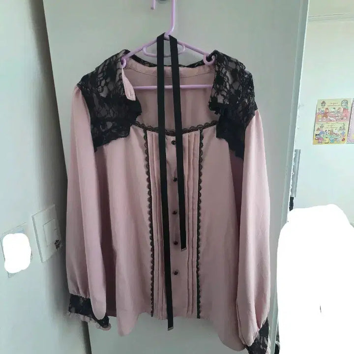 [SOLD OUT] 디어마이러브 시스루 리본 블라우스 5L 지뢰계 디마럽