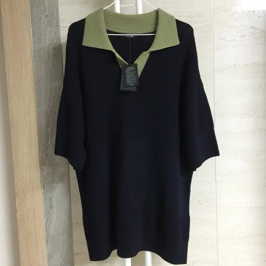 [BUNJANG] System Homme 22 Collar Knit Navy / (새상품) SYSTEM 시스템 옴므 22 카라 니트 105