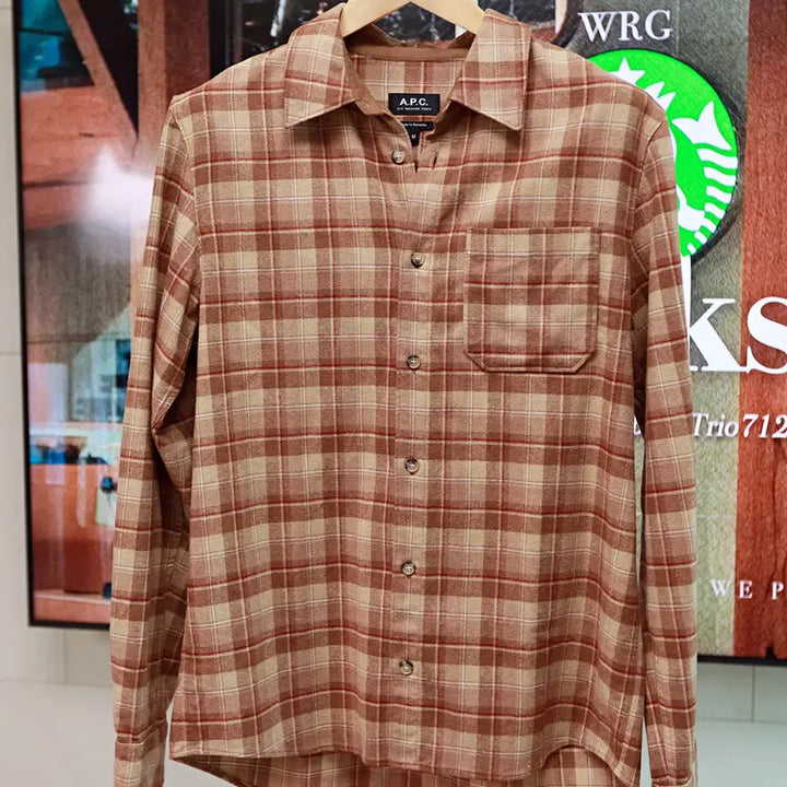 [BUNJANG] A.P.C. Arctic Check Wool Blend Shirt / APC - 아틱 체크 울 블렌드 셔츠,미사용급