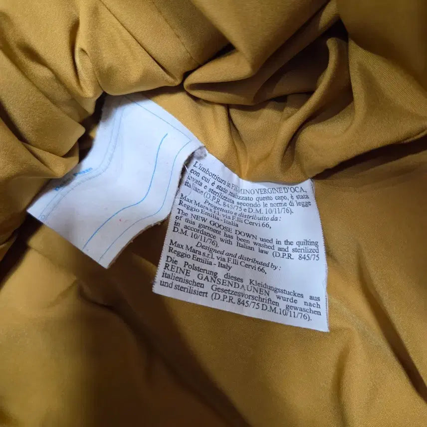 [BUNJANG] MaxMara Goose Down Hooded Padded Jacket Mustard 42 / 막스마라 MaxMara 후드 구스다운 패딩 자켓 머스타드 42