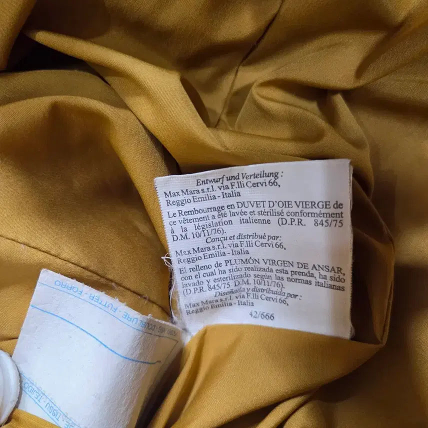 [BUNJANG] MaxMara Goose Down Hooded Padded Jacket Mustard 42 / 막스마라 MaxMara 후드 구스다운 패딩 자켓 머스타드 42
