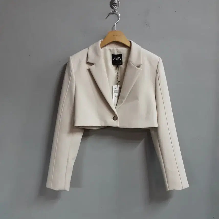 [BUNJANG] Zara Cropped Blazer Ivory M / 택새상품) 자라 크롭 블레이저 아이보리 M