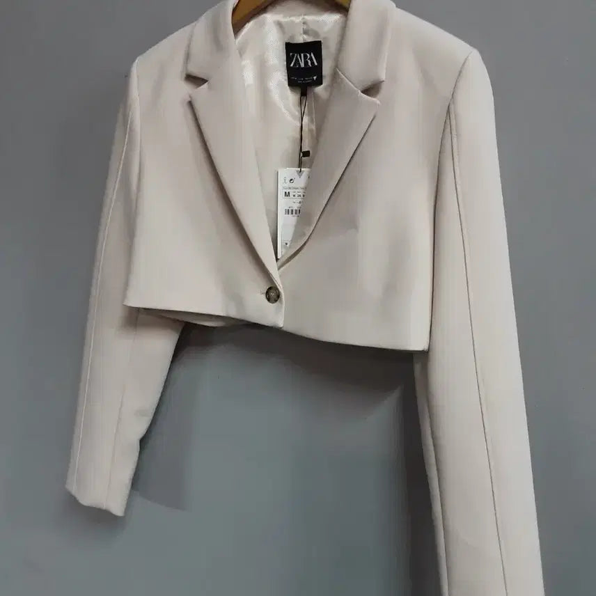 [BUNJANG] Zara Cropped Blazer Ivory M / 택새상품) 자라 크롭 블레이저 아이보리 M