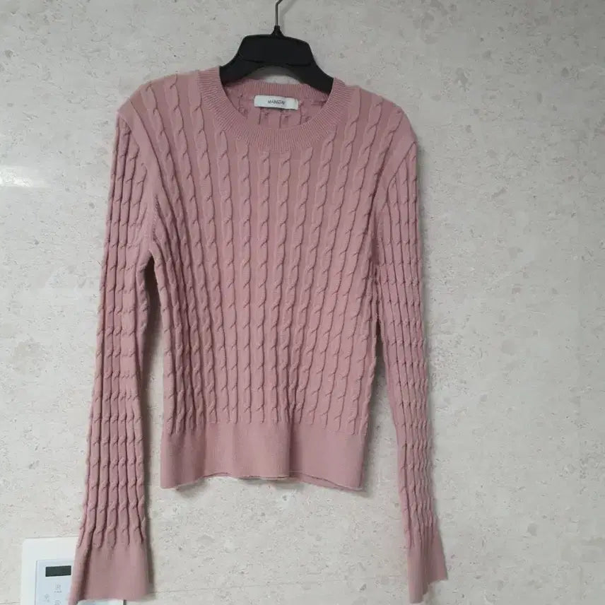 [BUNJANG] Mainstay Pink Cable Knit Sweater / 메인스테이 핑크색 케이블니트 여성