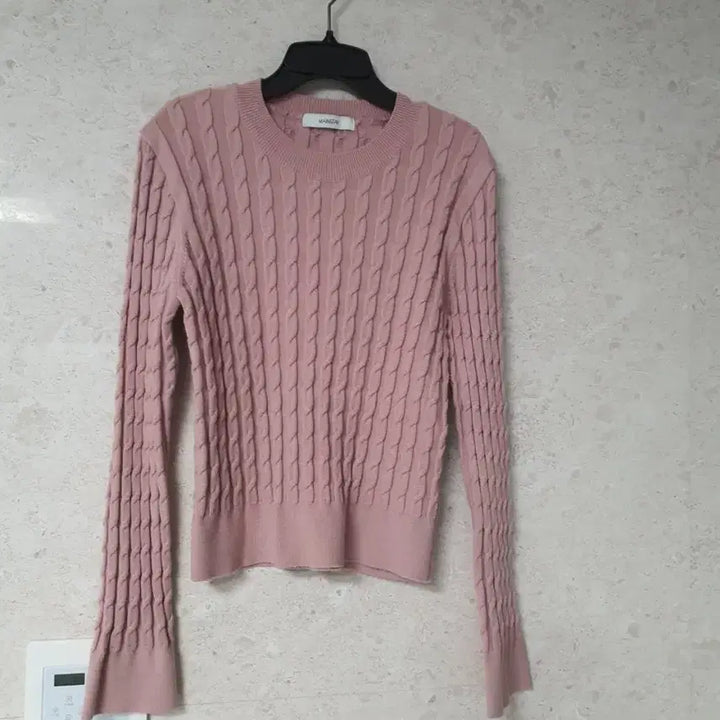 [BUNJANG] Mainstay Pink Cable Knit Sweater / 메인스테이 핑크색 케이블니트 여성