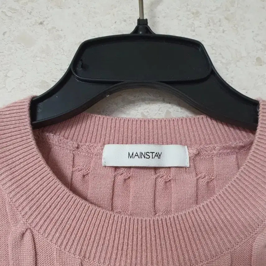 [BUNJANG] Mainstay Pink Cable Knit Sweater / 메인스테이 핑크색 케이블니트 여성
