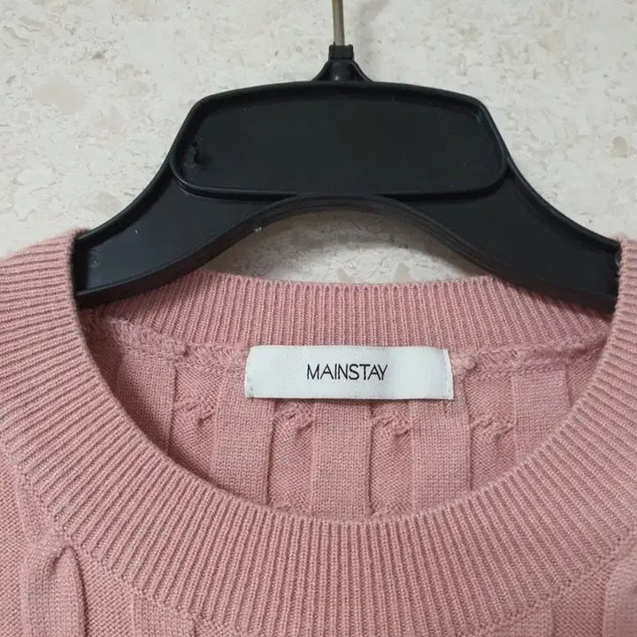 [BUNJANG] Mainstay Pink Cable Knit Sweater / 메인스테이 핑크색 케이블니트 여성
