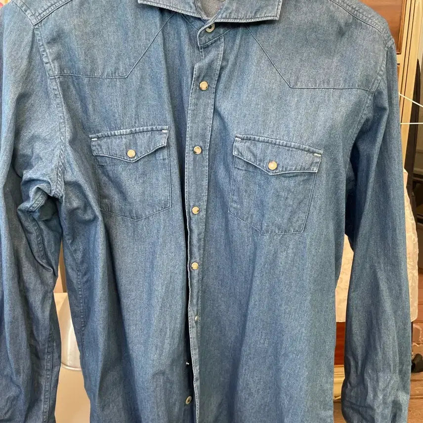 [BUNJANG] Oriang Chambray Western Shirt / 오리앙 샴브레이 웨스턴셔츠 40 마지막 가격