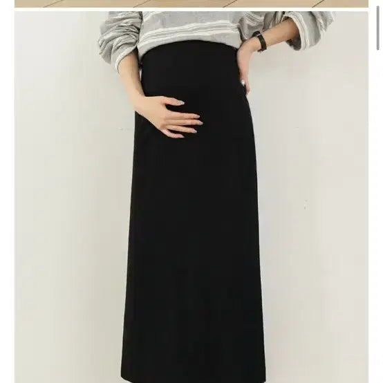 [BUNJANG] Soim Maternity Long Skirt / 소임 임산부 스커트 임산부치마 임부보(블랙,아이보리)