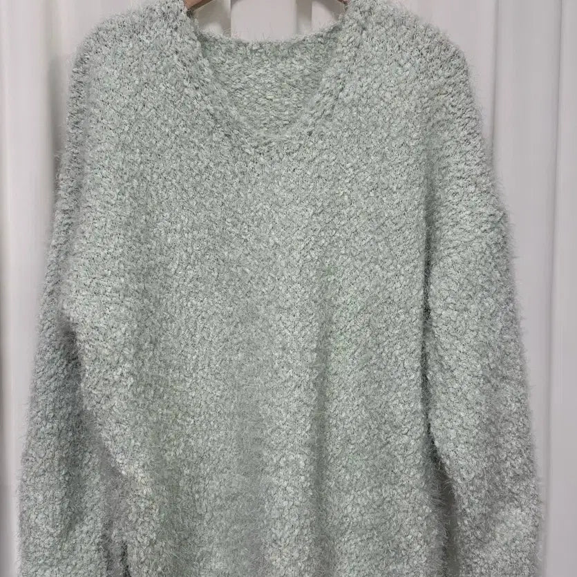 [BUNJANG] Mint Popcorn Knit Sweater / [새상품] 민트색 날개사 팝콘 니트