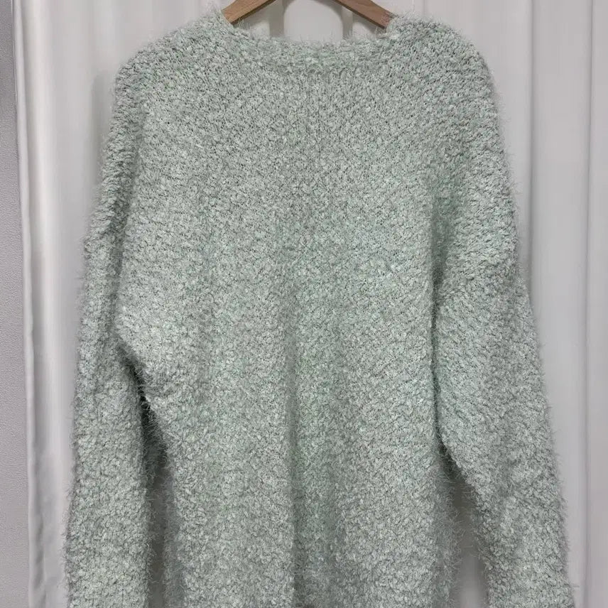 [BUNJANG] Mint Popcorn Knit Sweater / [새상품] 민트색 날개사 팝콘 니트