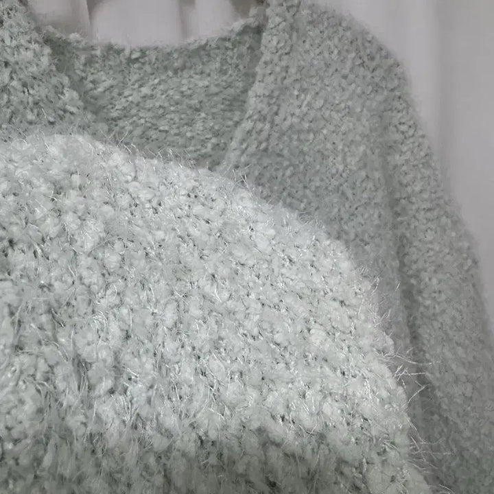 [BUNJANG] Mint Popcorn Knit Sweater / [새상품] 민트색 날개사 팝콘 니트