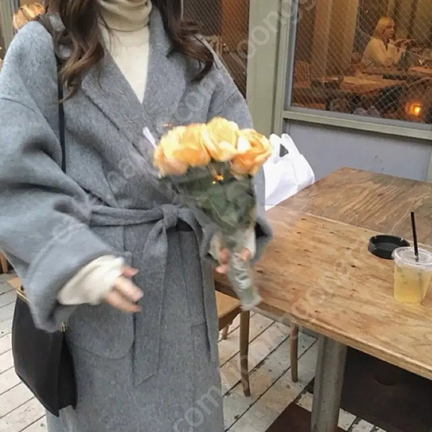 [BUNJANG] Handmade Alpaca Wool Long Coat / 핸드메이드 알파카 울 코트