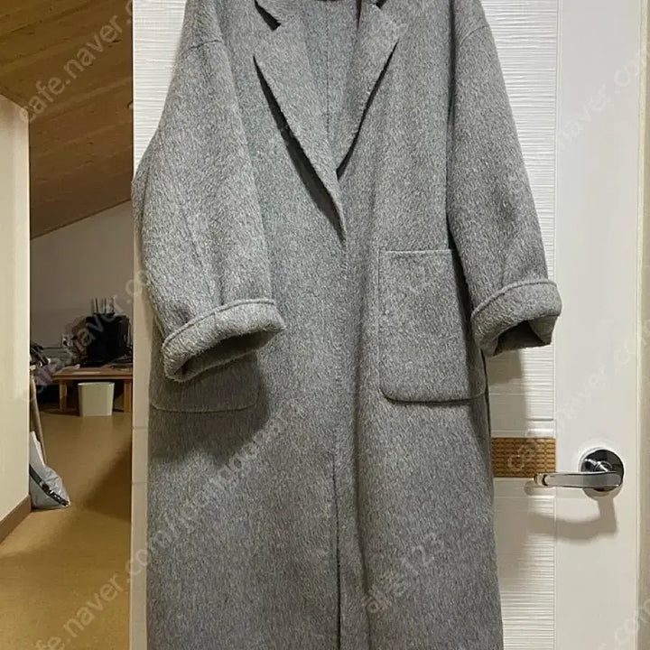 [BUNJANG] Handmade Alpaca Wool Long Coat / 핸드메이드 알파카 울 코트