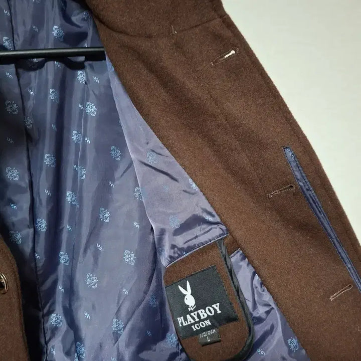 [BUNJANG] Playboy Brown Wool Coat (L) / 빈티지 정품!플레이보이 브라운 모직코트 L사이즈