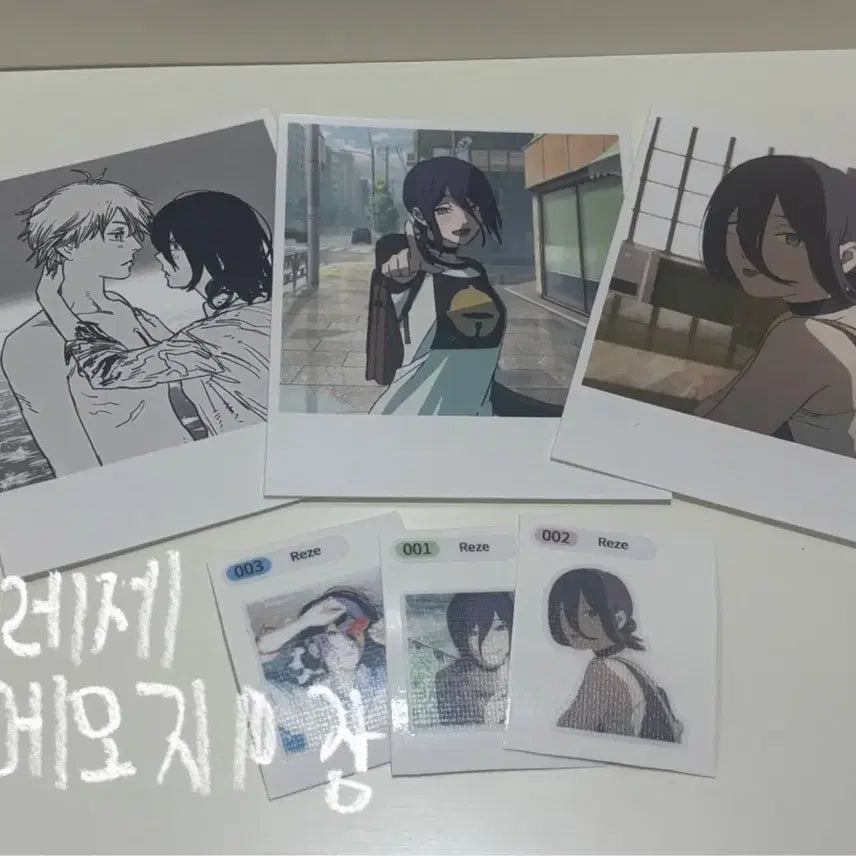 [BUNJANG] Chainsaw Man Reze Polaroid Photo Set / 체인소맨 레제 폴라로이드3장+띠부띠부씰3장+메모지10장
