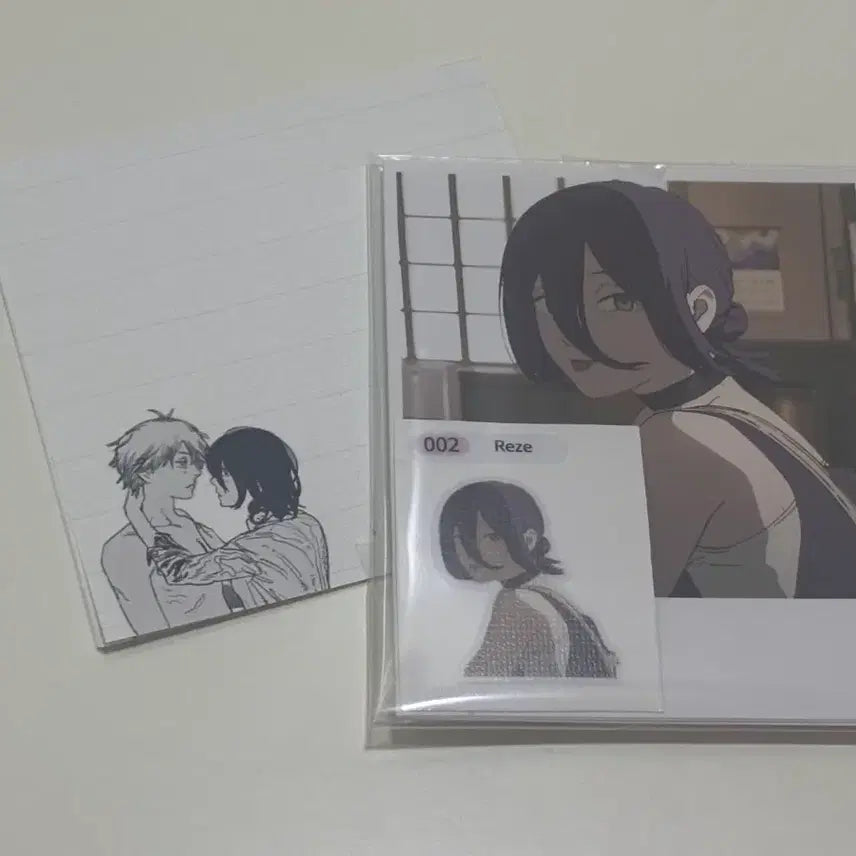 [BUNJANG] Chainsaw Man Reze Polaroid Photo Set / 체인소맨 레제 폴라로이드3장+띠부띠부씰3장+메모지10장