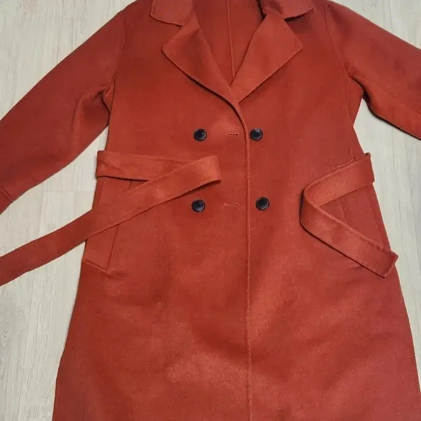 [BUNJANG] Orange Belt Double Coat / 오렌지 벨트 더블 코트