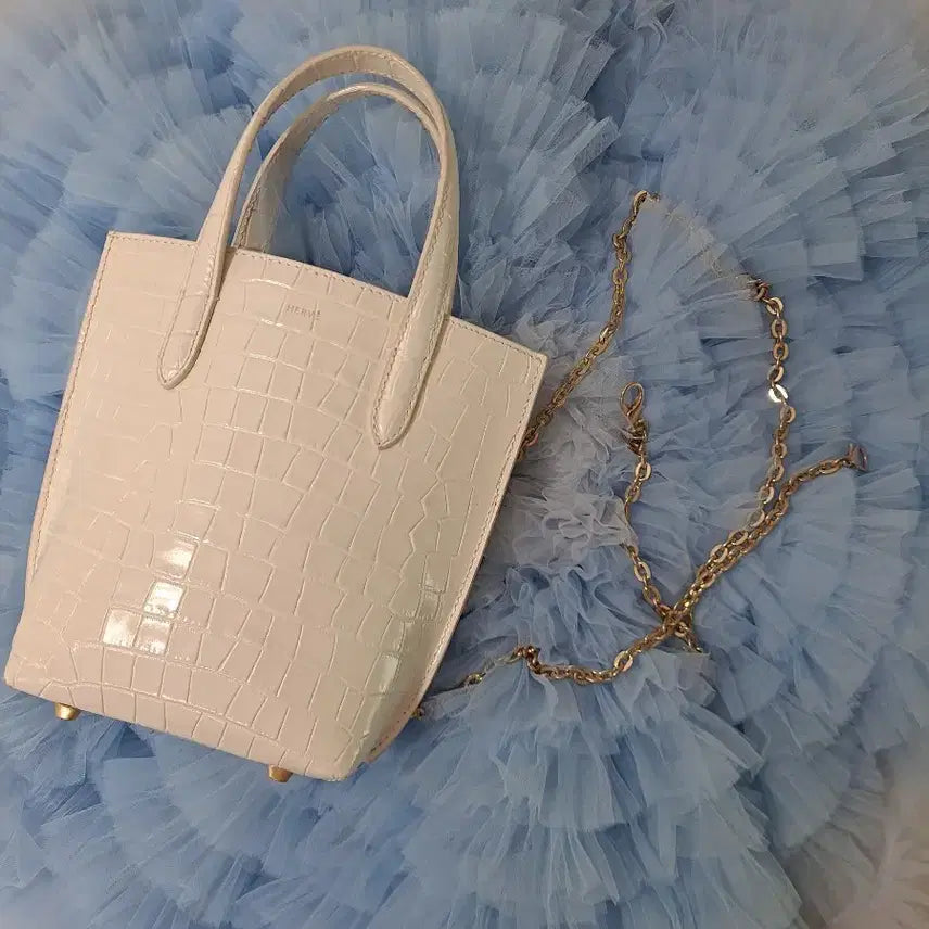 [BUNJANG] HERVE Croc Embossed Mini Tote Bag / HERVE(에르베) 크로커 엠보  미니  토트백