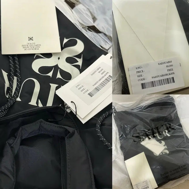[BUNJANG] Satur Solid Drawstring Backpack Black / 세터 satur 솔리드 드로우 스트링 백팩 블랙 새상품