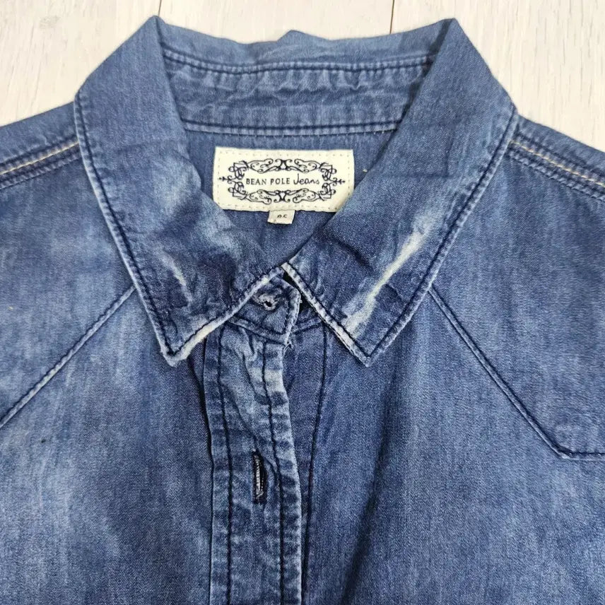[BUNJANG] Beanpole Denim Short Sleeve Shirt Size 85 / 빈폴 데님 반팔 셔츠 85