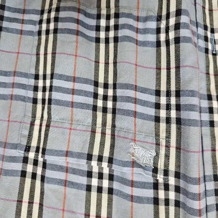 [BUNJANG] Blue Checkered Long Sleeve Shirt / 블루 체크 남방 긴팔 셔츠