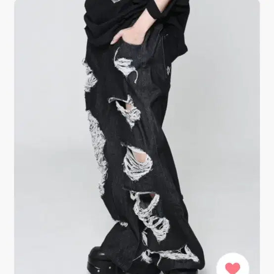[BUNJANG] REFLEM Damage Pierced Pants / REFLEM 데미지 바지