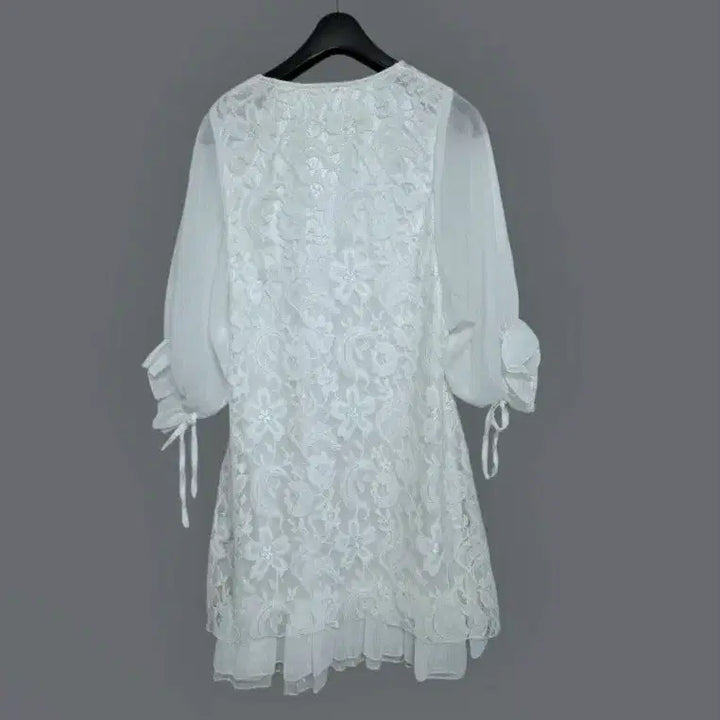 [BUNJANG] White Lace Chiffon Dress / 55 여성 원피스 레이스 쉬폰 원피스 화이트 흰색 원피스