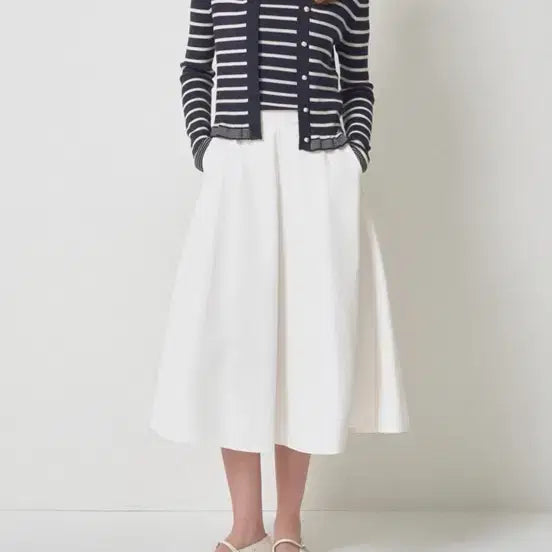 [BUNJANG] Hansome Mine Ribbed Texture Striped Knit Top / 한섬 마인 리브 텍스처 스트라이프 니트 탑