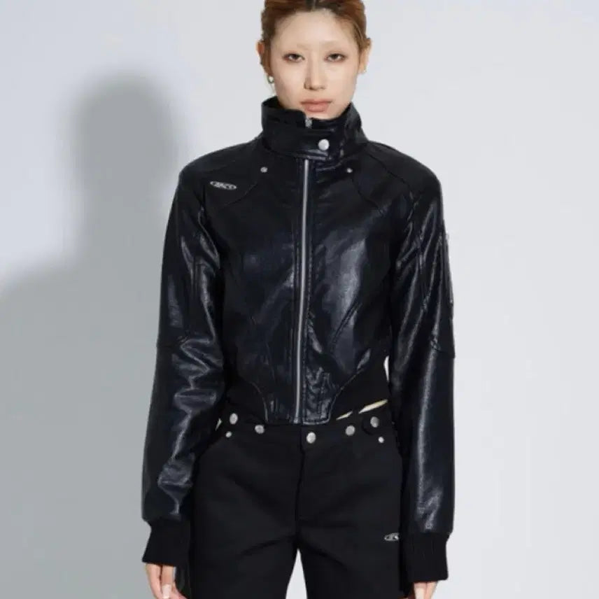 [BUNJANG] Kashiko Faux Leather Biker Jacket / 카시코 kashiko FAUX LEATHER BIKER JACKET