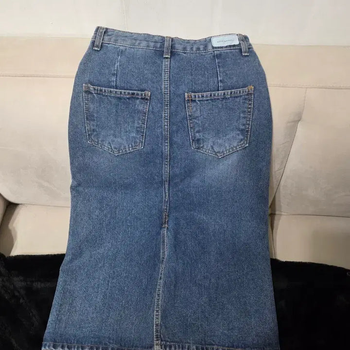 [BUNJANG] Blue Denim H-Line Long Skirt / 청 데님 H라인 롱 스커트