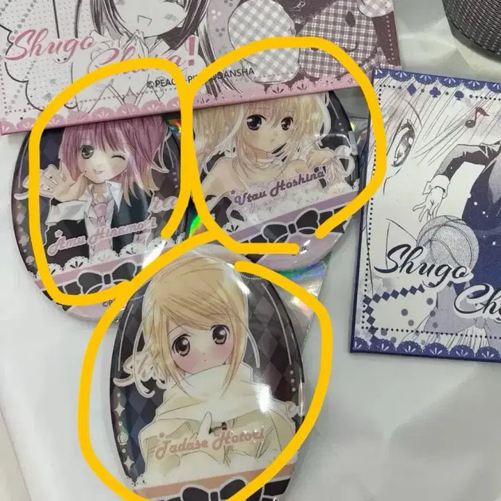 [BUNJANG] Shugo Chara! Chinese Kuze G Prize Can Badge Set (Seri, Rui,amu) / 캐릭캐릭 체인지 중국 쿠지g상 캔뱃지 세라 루이