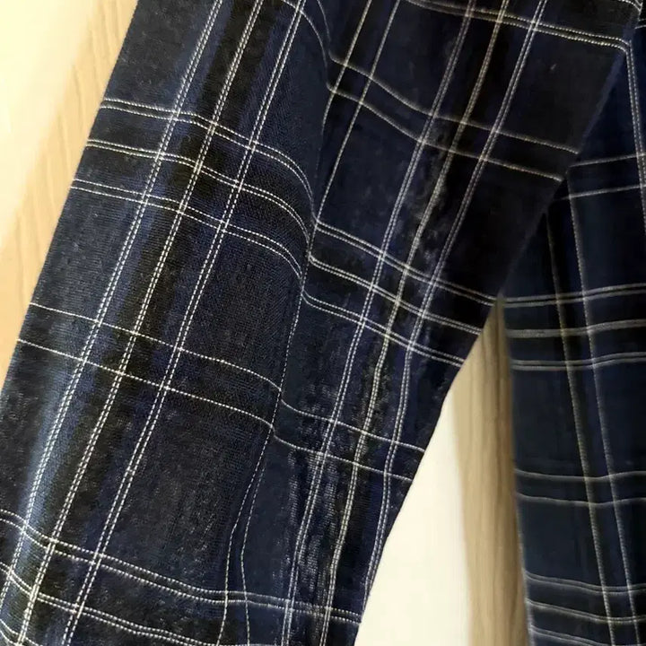 [BUNJANG] Slowand Navy Check Long Dress / 슬로우앤드 네이비체크 롱원피스