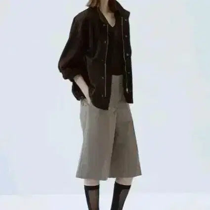 [BUNJANG] VERDEMAR Suede High-Neck Oversized Jumper / VERDEMAR 스웨이드 하이넥 오버핏 점퍼 딥브라운
