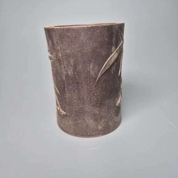 [SOLD OUT] 건륭년제 자사 양각 연지권조문 필통 골동품 고미술품 수집품