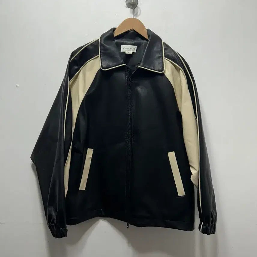 [BUNJANG] LaFudge Black Color Block Leather Jacket Men&
