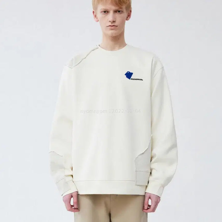 [BUNJANG] Ader Error Patchwork Sweatshirt Ivory A2 / 아더에러 스웻셔츠 A2
