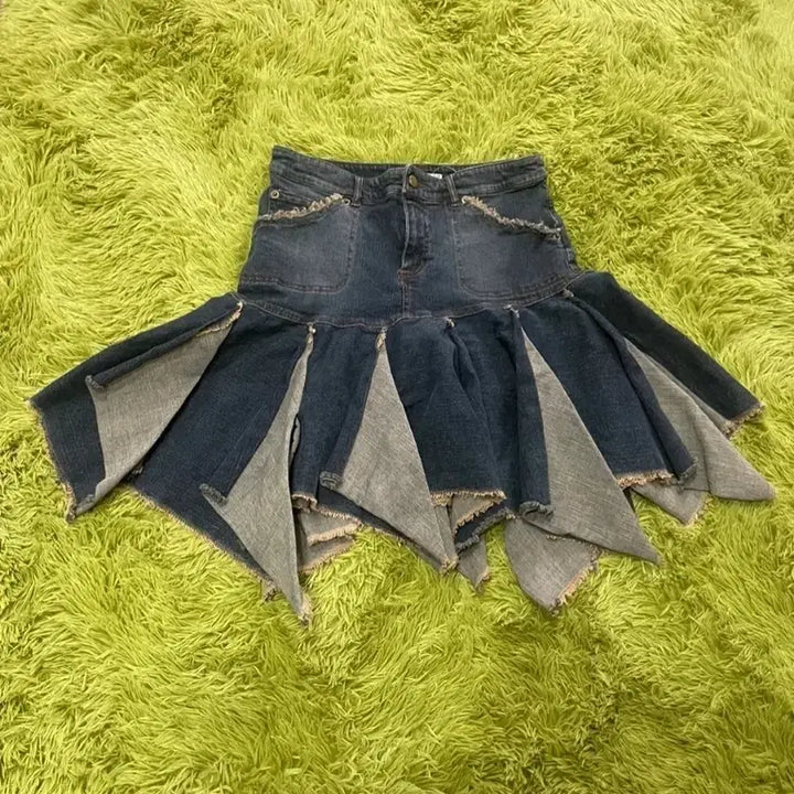 [BUNJANG] Patchwork Denim Mini Skirt / 패치워크 데님 미니스커트 청치마 빈티지스커트