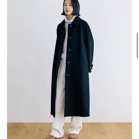 [BUNJANG] NOTIA WOOL SINGLE BALMACAAN COAT - BLACK / 노티아 WOOL SINGLE BALMACAAN COAT - BLACK
