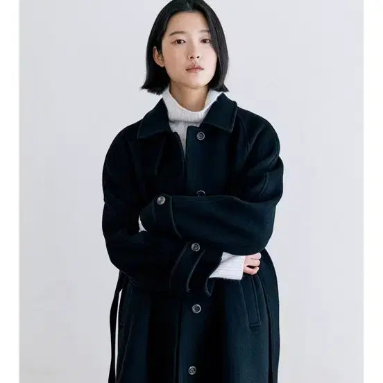 [BUNJANG] NOTIA WOOL SINGLE BALMACAAN COAT - BLACK / 노티아 WOOL SINGLE BALMACAAN COAT - BLACK