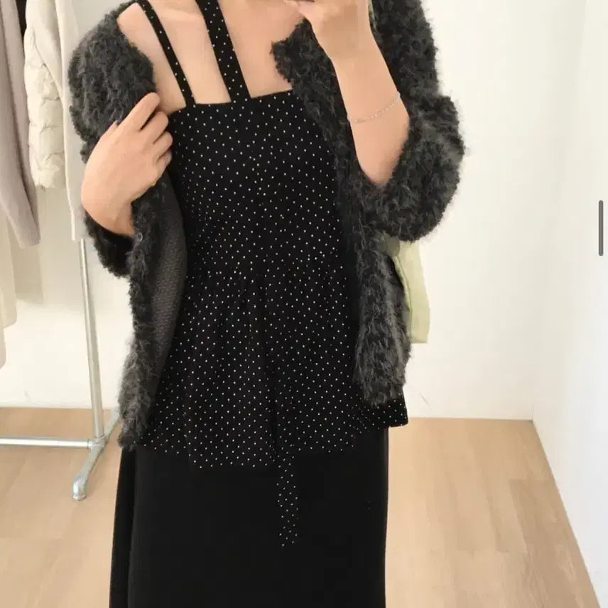 [BUNJANG] Layered Dot Vest Top / 도트 레이어드 나시 뷔스티에