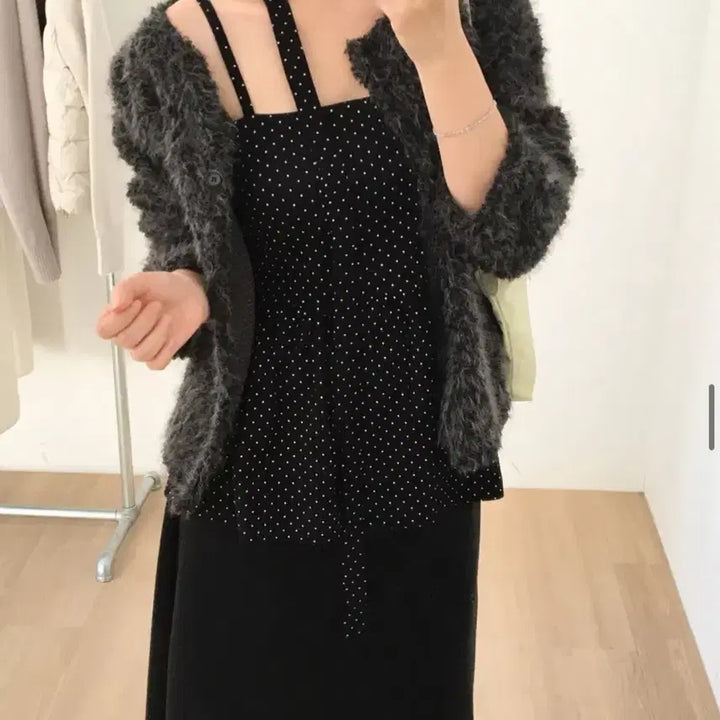 [BUNJANG] Layered Dot Vest Top / 도트 레이어드 나시 뷔스티에