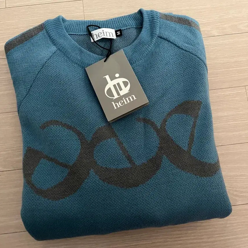 [BUNJANG] Heim Logo Knit Sweater (Blue) / heim 헤임 로고 니트 M사이즈 블루