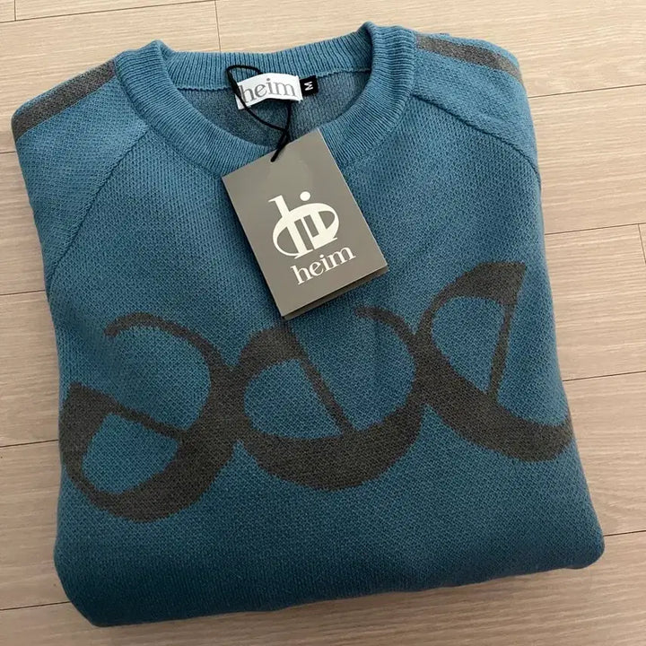 [BUNJANG] Heim Logo Knit Sweater (Blue) / heim 헤임 로고 니트 M사이즈 블루