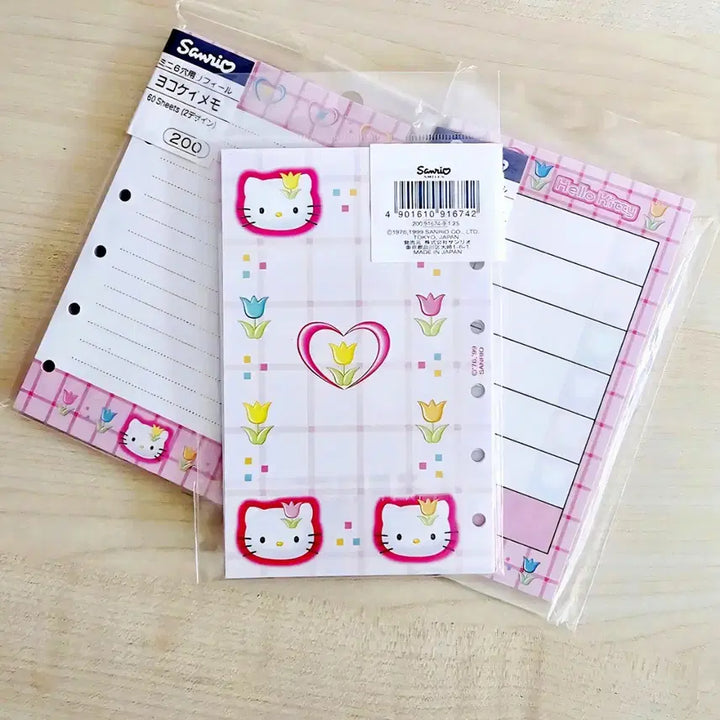 [BUNJANG] Tulip Kitty Diary 3-Piece Inner Pages Set / 튤립 키티 다이어리 속지3종세트, 키티다이어리속지, 키티 지퍼백 속지