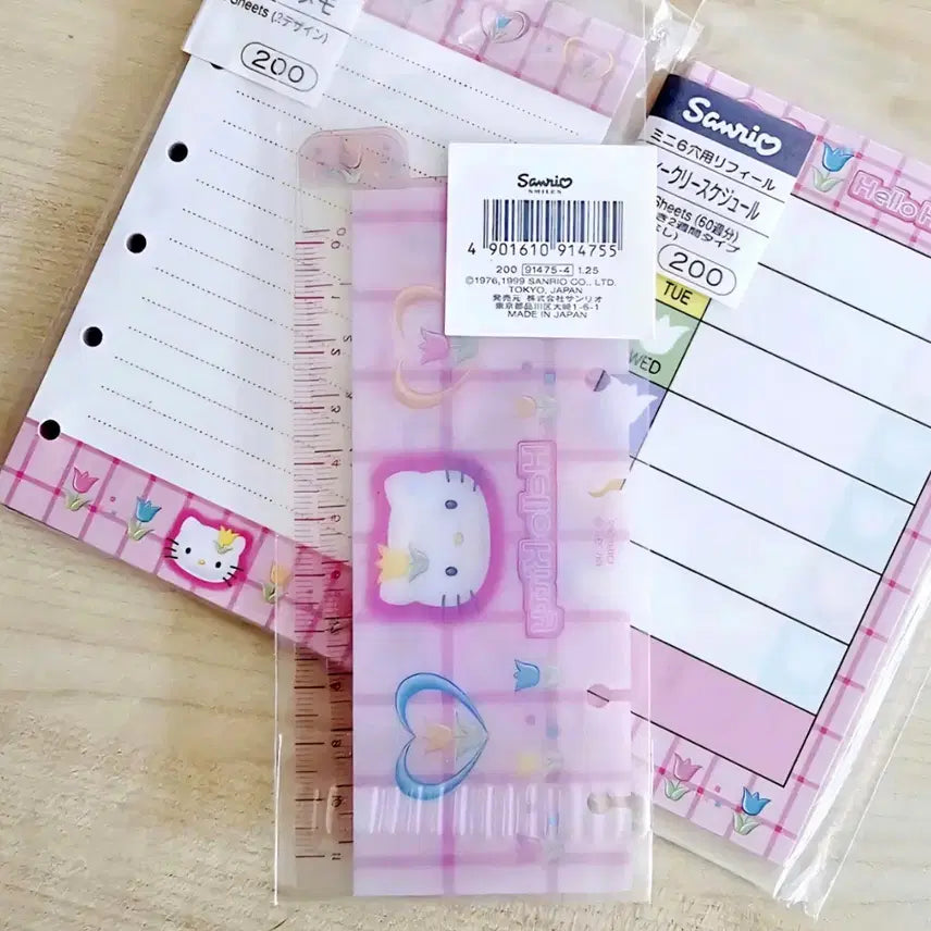 [BUNJANG] Tulip Kitty Diary 3-Piece Inner Pages Set / 튤립 키티 다이어리 속지3종세트, 키티다이어리속지, 키티 지퍼백 속지