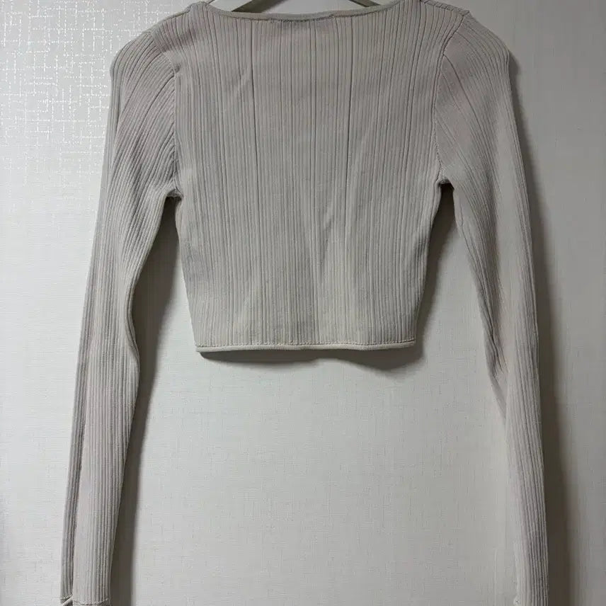 [BUNJANG] Zara Ribbed Long Sleeve Knit Ivory / 자라 리브 롱 슬리브 니트 아이보리