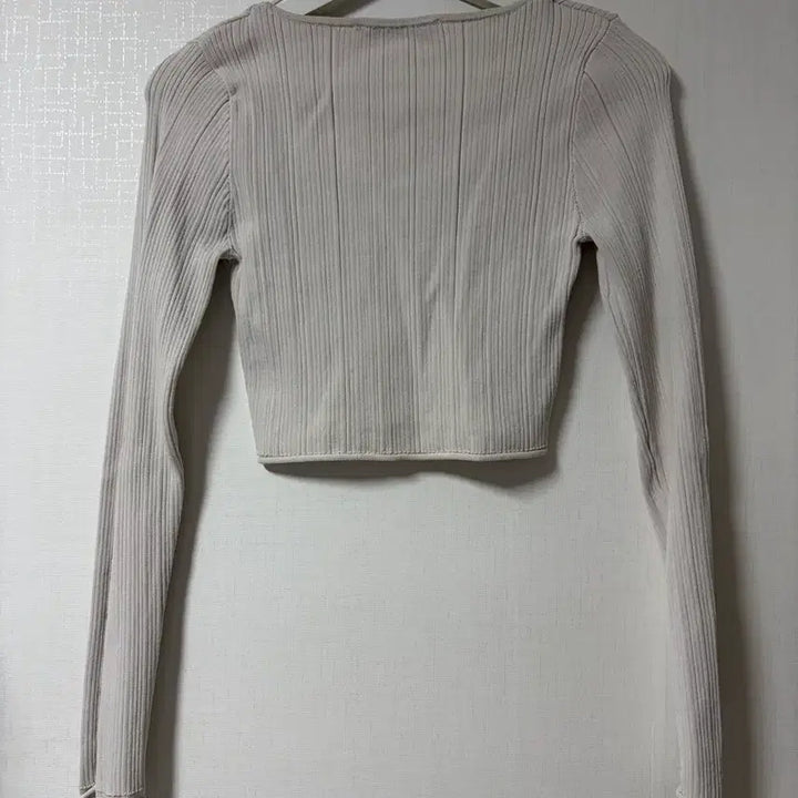 [BUNJANG] Zara Ribbed Long Sleeve Knit Ivory / 자라 리브 롱 슬리브 니트 아이보리