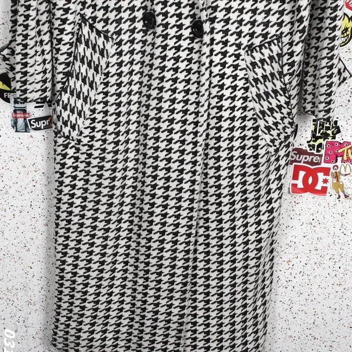 [BUNJANG] Zara Houndstooth Check Long Jacket Coat BK Size S / 여성S/ 자라 하운드 체크 롱 자켓 코트 BK 33-8