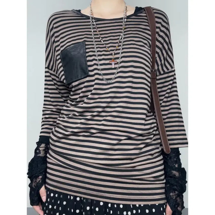 [BUNJANG] INGRID Vintage Black Lace Long Sleeve Top / 일본빈티지 블랙 레이스 워머 롱슬리브 긴팔 이너 티셔츠